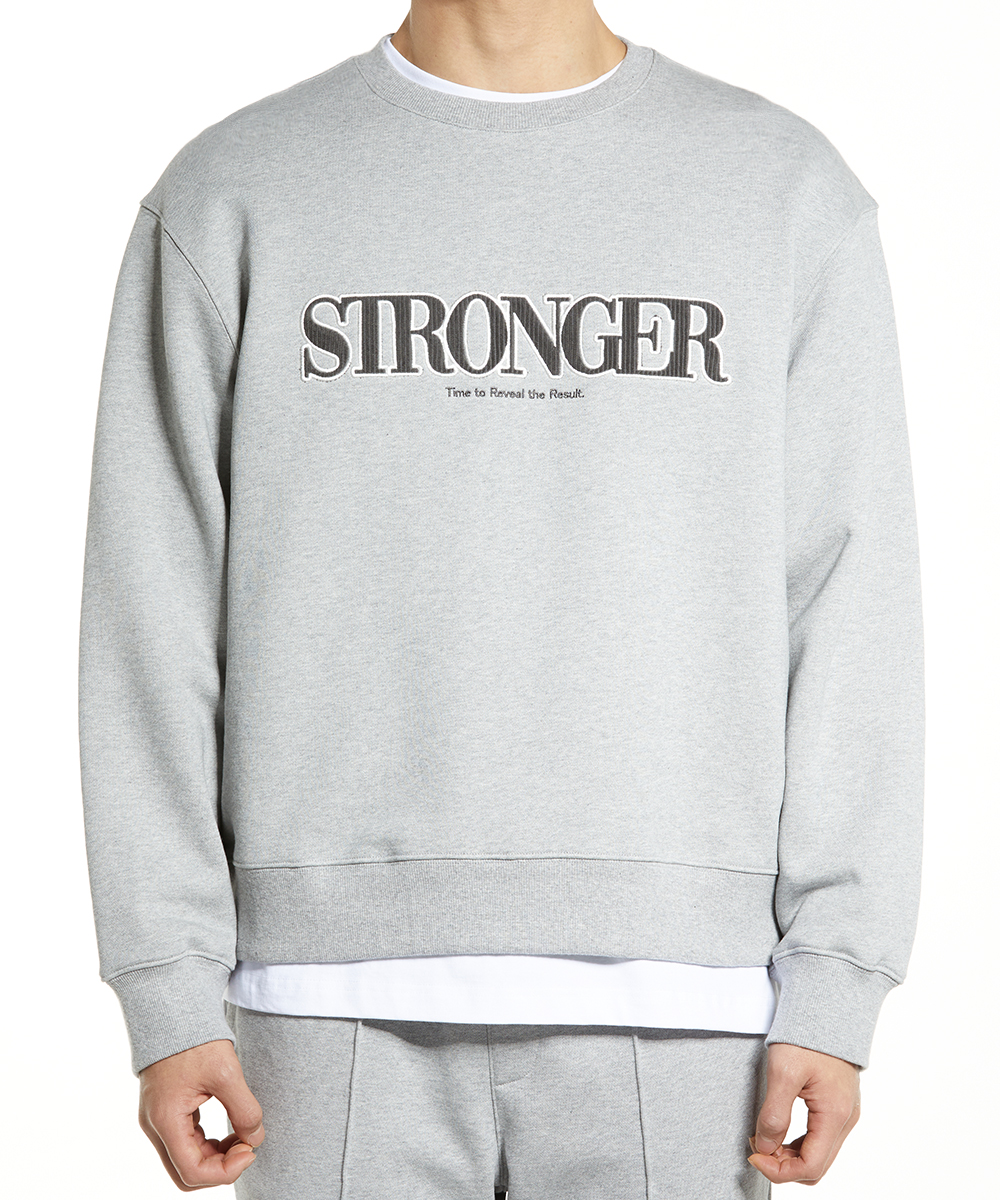 STRONGER APPLIQUE SWEATSHIRT M.GREY - DRX SHOP