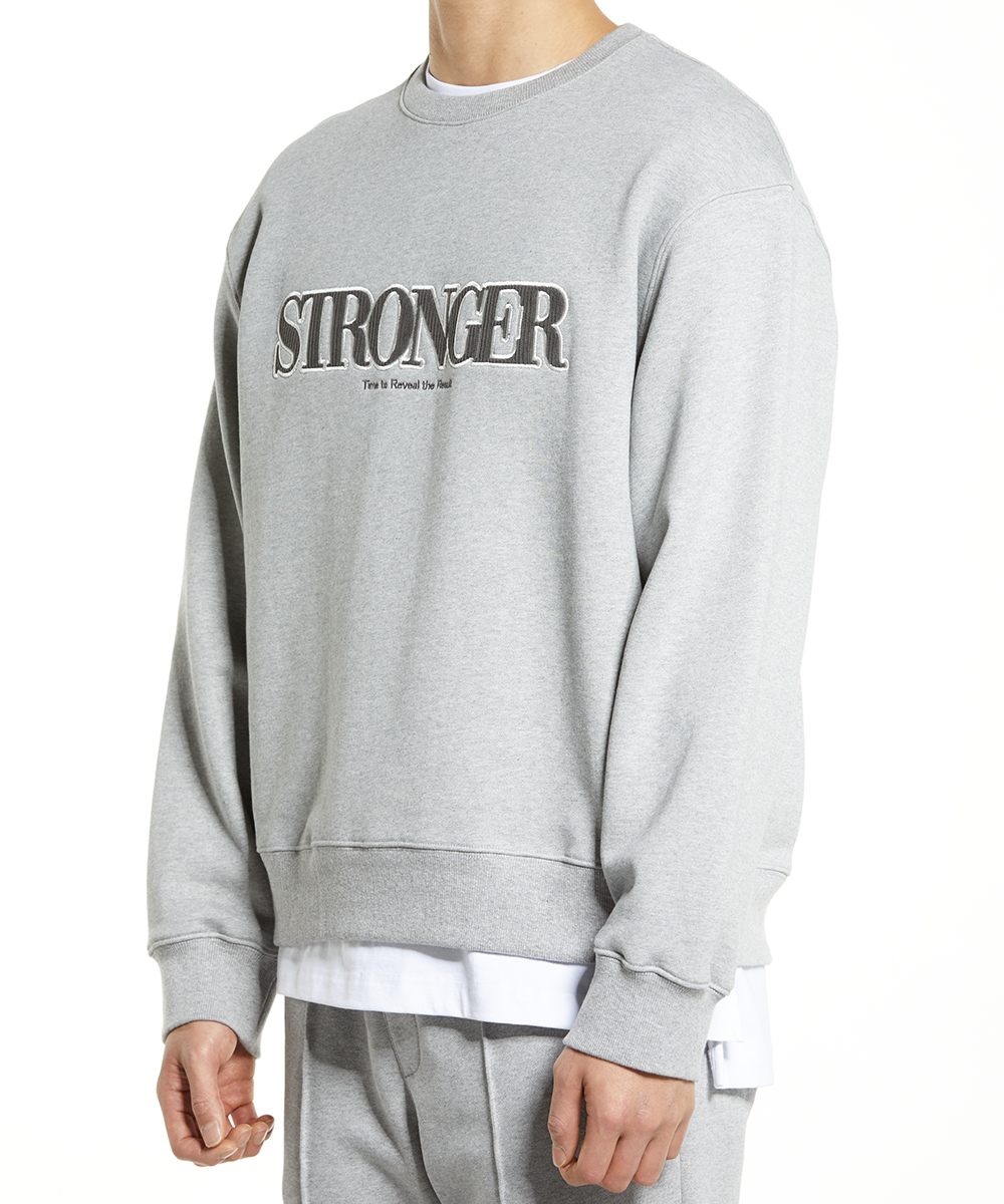 STRONGER APPLIQUE SWEATSHIRT M.GREY - DRX SHOP